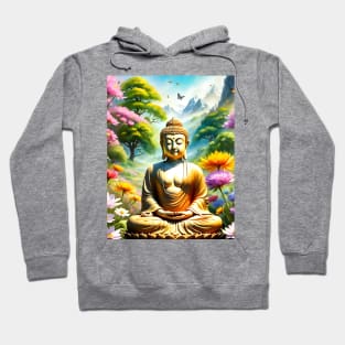 A Beautiful Buddha Meditating in a Wildflower Meadow! Hoodie